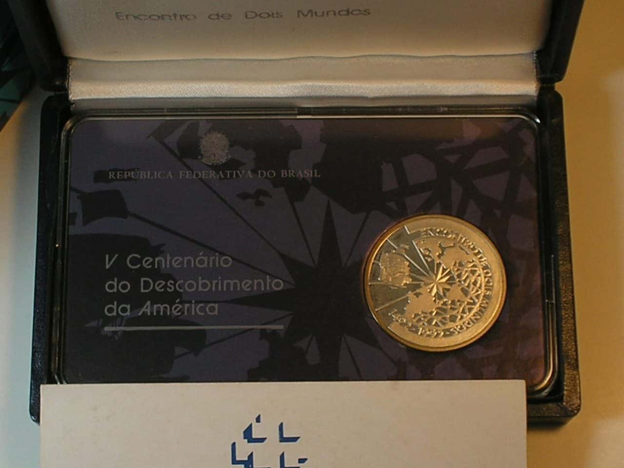 | Casa do Colecionador Estojo em prata Proof 500 Cr$ - 1492 / 1992 (V Centenário do Descobrimento da América) C-003