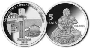 Estojo "Salvador" Unesco 5 Reais - 2015 / Prata Proof - Casa da Moeda do Brasil / Bela peça / Med. 010