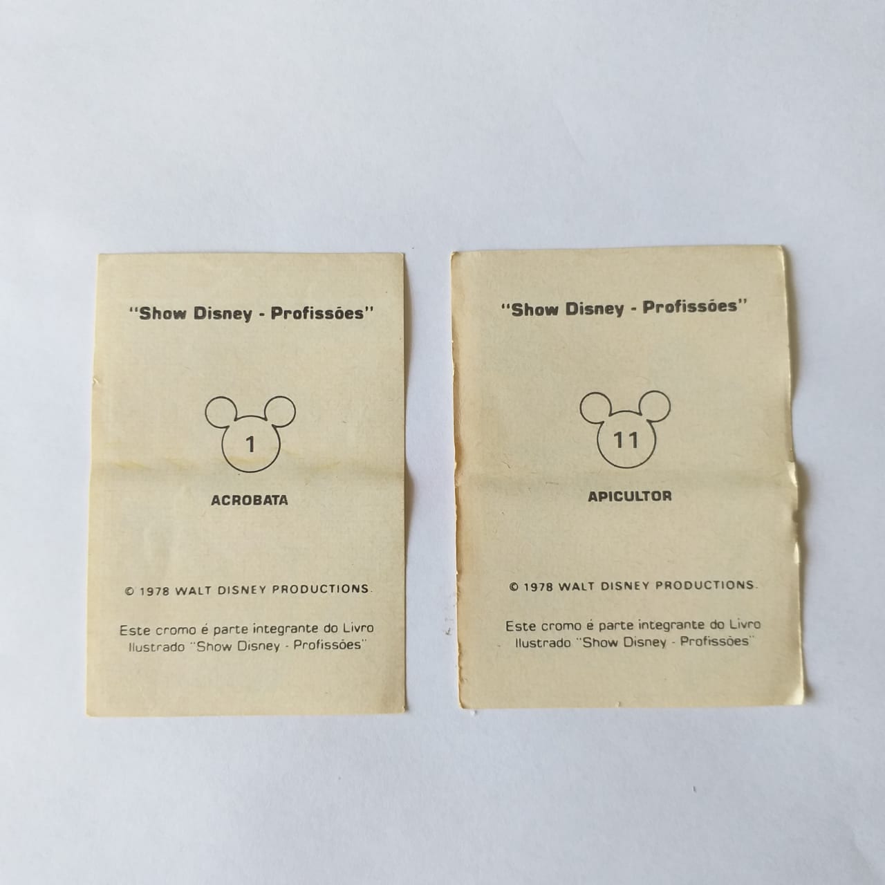 | Casa do Colecionador Figurinhas do Álbum Show Disney - Profissões - 1978