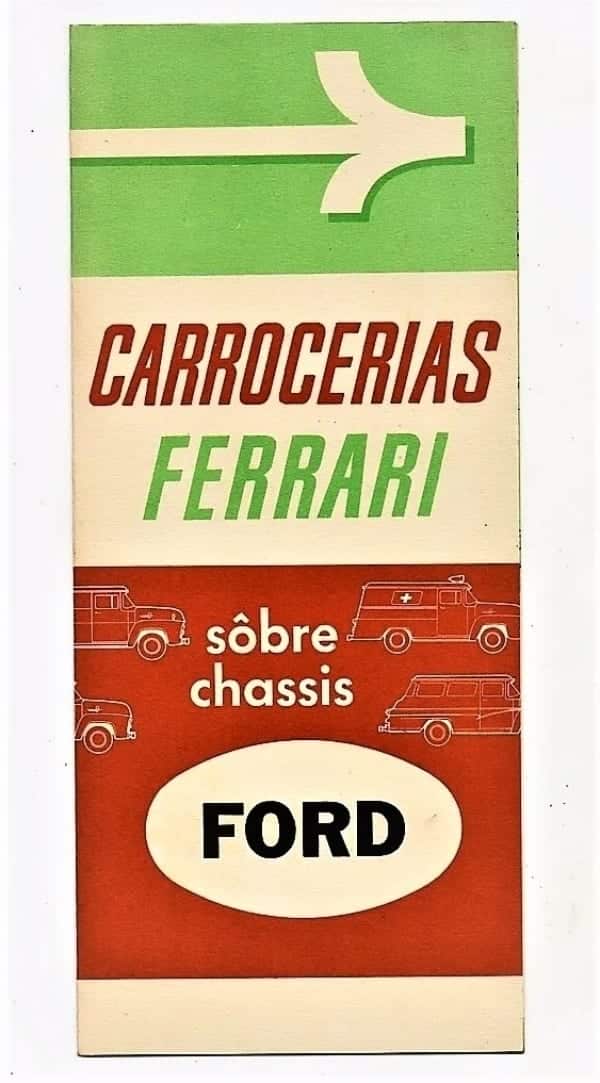 | Casa do Colecionador Folder Propaganda Antiga Carrocerias Ferrari Pickup Ford - Anos 50 / 60