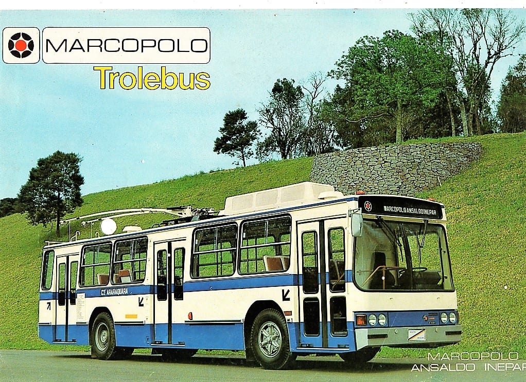 | Casa do Colecionador Folder Propaganda Micro Onibus Marcopolo Trolebus Ansaldo Inepar