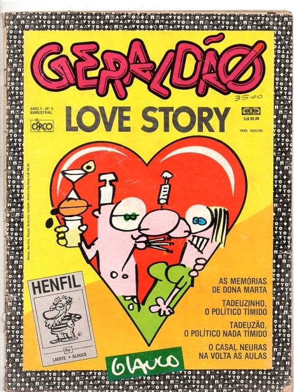 | Casa do Colecionador Hq Gibi Geraldão - Ano I Nº 5 - Circo Editorial - 1988 - Formatão - Henfil - Glauco