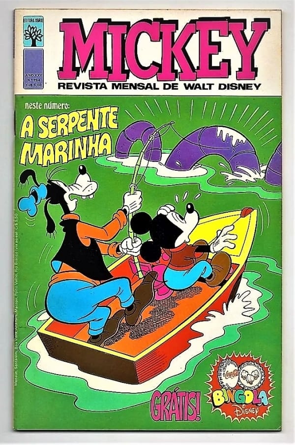 | Casa do Colecionador Hq Mickey Nº 294 - A Serpente Marinha - 1977 - Editora Abril