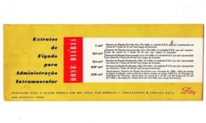 Propaganda Antiga - Mata Borrao - Memorabilia Industria Farmaceutica - Extratos de Figado - Eli Lilly And Co - Anos 50