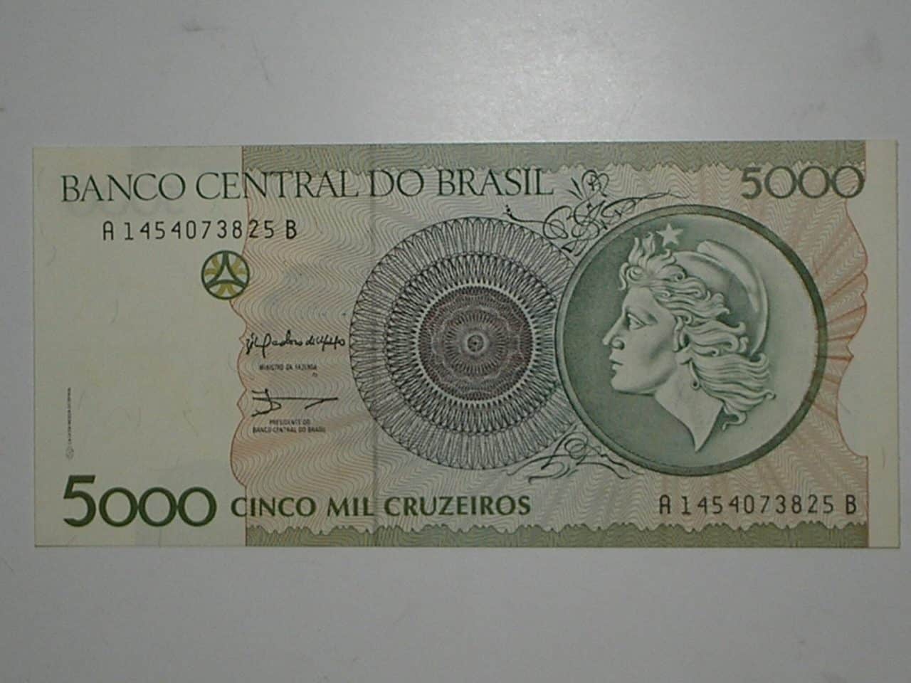 | Casa do Colecionador Reposição -) 5.000 Cruzeiros - C-222 / Zélia cardoso / Flor de Estampa
