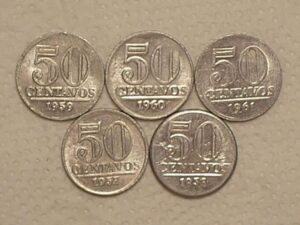 Série Completa) 50 Centavos - 1957 / 1958 / 1959 / 1960 / 1961 ... Sob/Fc / cod. 760.2