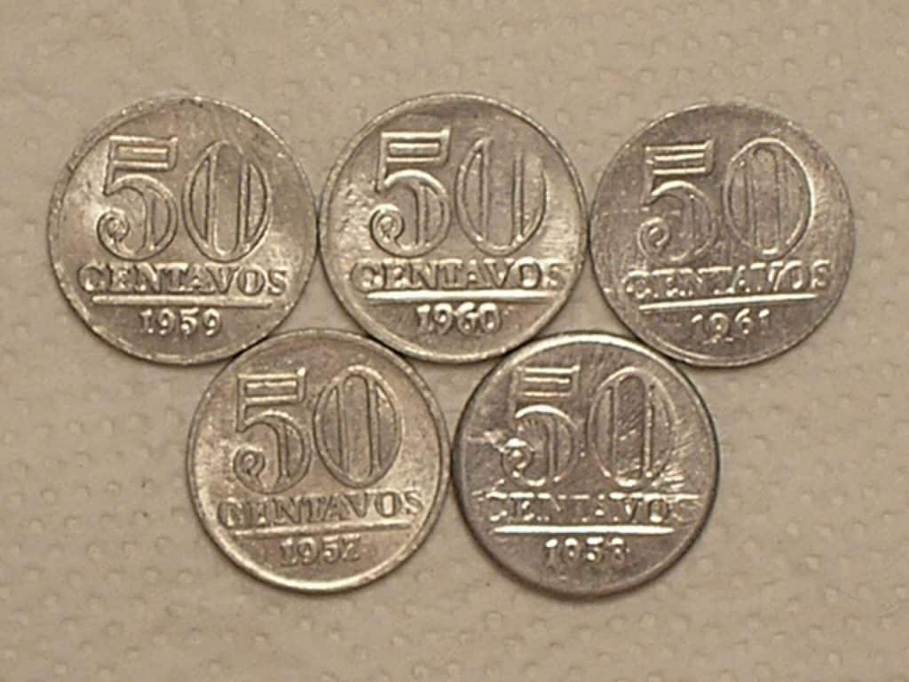 | Casa do Colecionador Série Completa) 50 Centavos - 1957 / 1958 / 1959 / 1960 / 1961 ... Sob/Fc / cod. 760.2