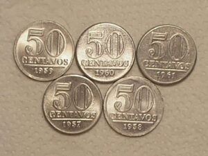Série Completa) 50 Centavos - 1957 / 1958 / 1959 / 1960 / 1961 ... Sob/Fc / cod. 760.3