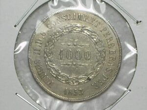 1.000 Réis - 1853 / Prata do Império / Quase flor de cunho / cod. 940