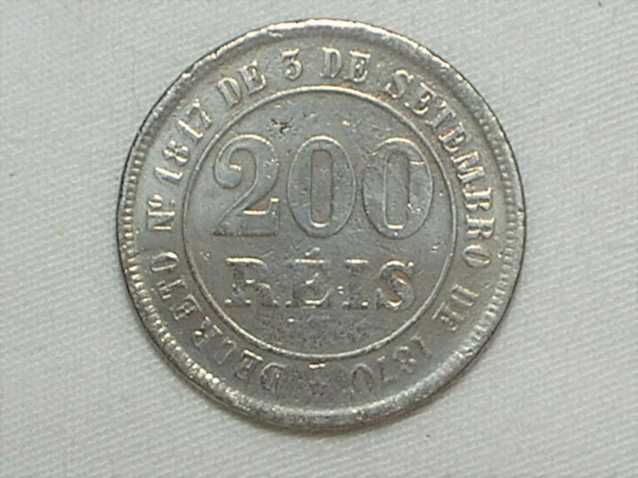 | Casa do Colecionador 200 Réis - 188.2 / Variante muito rara ponto entre 8.2 - Catalogada - muito procurada / Império / Mbc