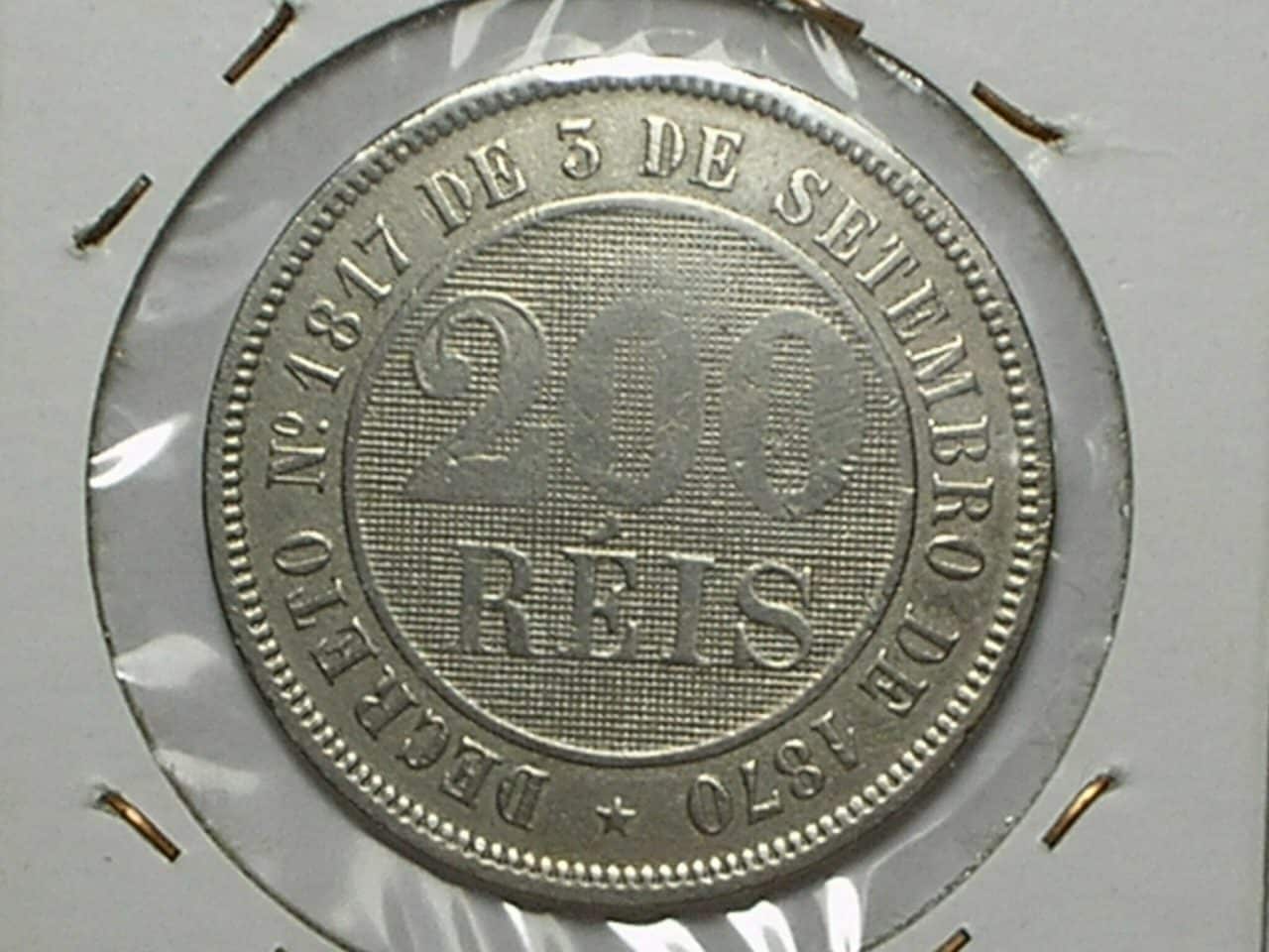 | Casa do Colecionador - 200 Réis - 1886 em Cu/Níquel do Império, raríssima nesse estado de conservação MBC e mais