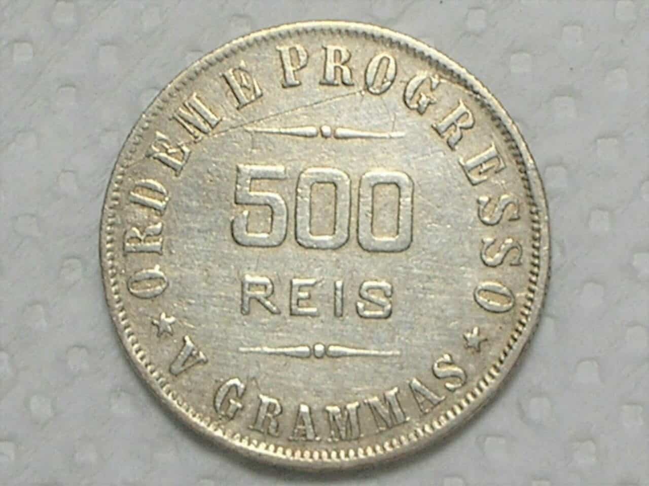 500 Réis - 1906 = Reis Sem Acento / Prata / Escassa / cod. 940.2