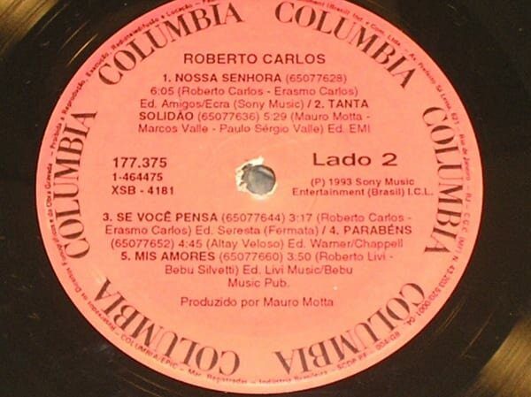 | Casa do Colecionador Álbum Disco LP Vinil Roberto Carlos - parada 1993 / Nossa senhora e O velho Caminhoneiro