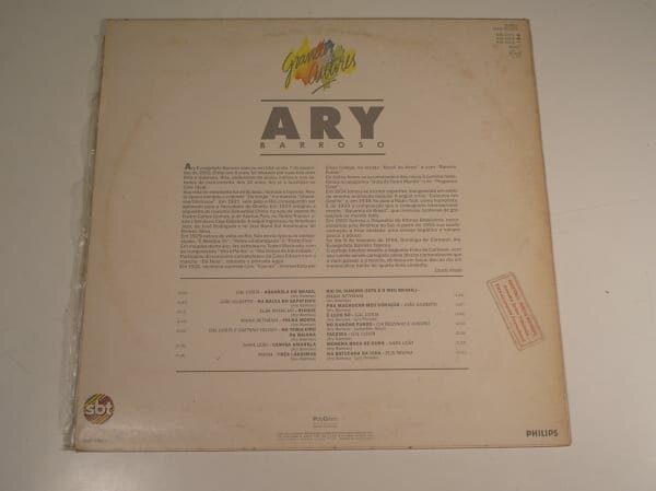 | Casa do Colecionador Álbum Vinil Disco "Ary Barroso" interpreta Grandes autores - Parada 1989 / Edição rara