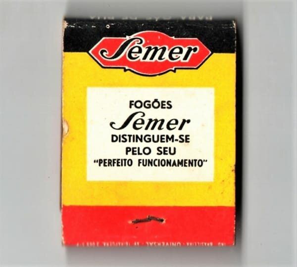 | Casa do Colecionador Caixa De Fosforos - Fogões Semer - Anos 50 - Filuminismo