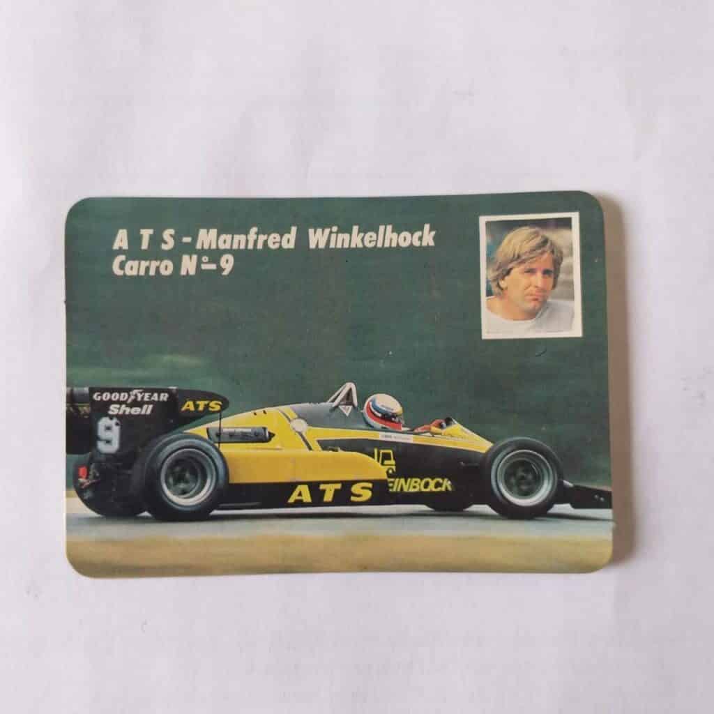 Calendário de Bolso (Tema Automobilismo - Fórmula 1 - F1) ATS - Manfred Winkelhock - Carro Nº 09 - Ano 1985 - Calendário Estrangeiro (Portugal)