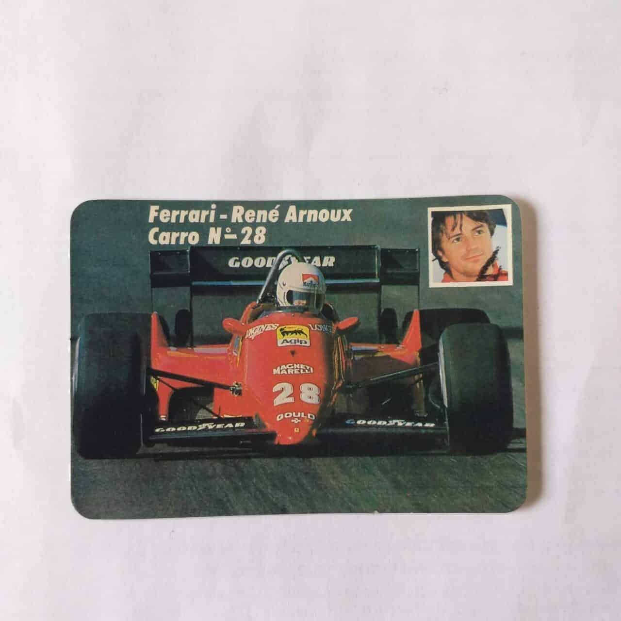 Calendário de Bolso (Tema Automobilismo - Fórmula 1 - F1) Ferrari - René Arnoux - Carro Nº 28 - Ano 1985 - Calendário Estrangeiro (Portugal)