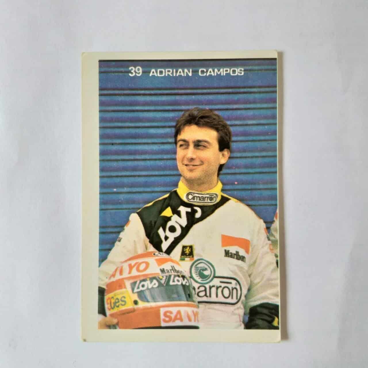 Calendário de Bolso (Tema Automobilismo - Fórmula 1 - F1) Minardi - Nº 39 Adrian Campos - Ano 1989 - Calendário Estrangeiro (Portugal)