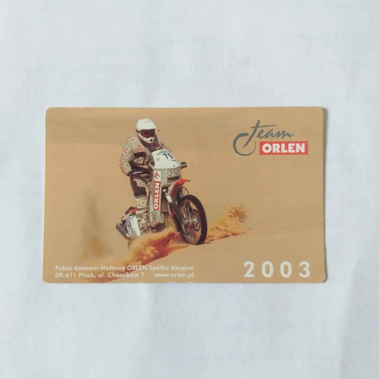 Calendário de Bolso (Tema Off Road / Rali) Ano 2003 - Calendário Estrangeiro (Polônia)