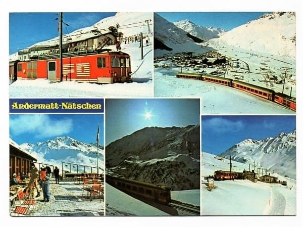 | Casa do Colecionador Cartão Postal Andermatt Natschen - Estação de Ski - Alpes Suiços - Suiça - Anos 70