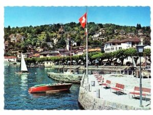 Cartão Postal Ascona - Hotel Casa Tamaro e Lago Maggiore - Suiça - Anos 70