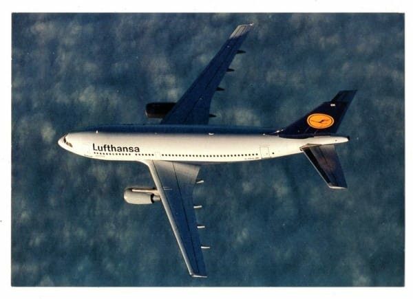 | Casa do Colecionador Cartao Postal Avião Airbus A310-200 Lufthansa - Anos 80