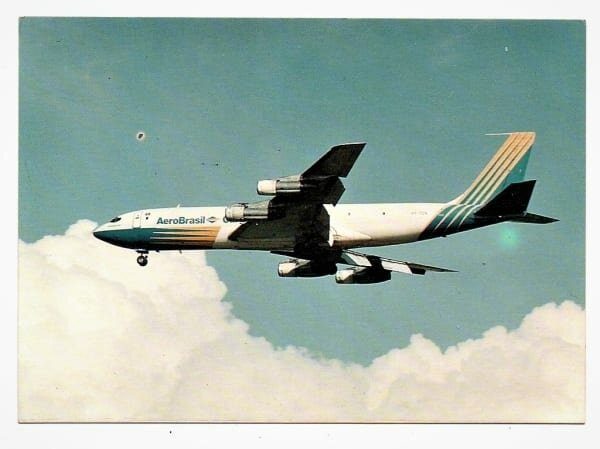 Cartão Postal Avião Boeing 707 323C - AeroBrasil
