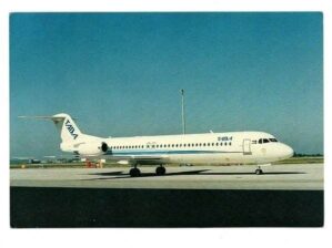 Cartão Postal Avião Fokker F-100 - TABA