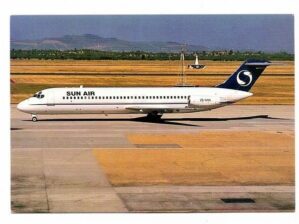 Cartão Postal Avião McDonnell Douglas DC-9 32 - Sun Air