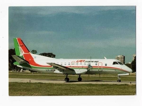 Cartao Postal Aviao Saab Sf340a - Lineas Aéreas Entre Rios - 1988