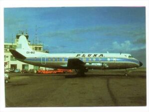 Cartão Postal Avião Vickers Viscount 827 - Pluna Uruguai