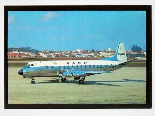 | Casa do Colecionador Cartão Postal Avião Vickers Viscount - VASP ( 2 )