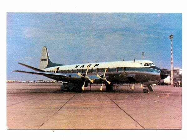 Cartão Postal Avião Vickers Viscount - VASP