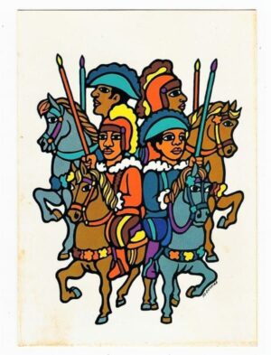Cartao Postal Empresa Brasileira Correios e Telegrafos Série Folclore Brasileiro - Cavalhada - 1977