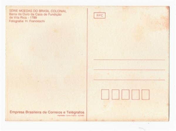 | Casa do Colecionador Cartao Postal Empresa Brasileira Correios e Telegrafos Série Moedas do Brasil Colonial - 1977