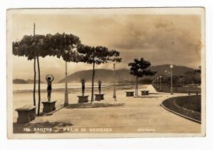 Cartão Postal Fotografico - Santos ( SP ) - Praia do Gonzaga - Anos 50