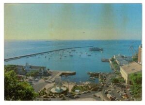 Cartao Postal - Panoramica Praça Cairu Mercado Modelo e Baia de Todos os Santos - Salvador - Bahia - Anos 1970 - Cluposil