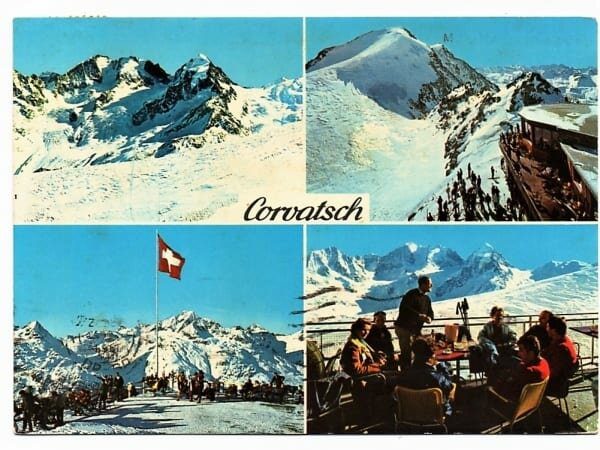 | Casa do Colecionador Cartão Postal Pico Corvatsch Alpes Suiços - Suiça - Anos 70