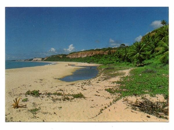 Cartao Postal - Praia do Pitinga com Rio - Porto Seguro - Bahia - Anos 1970 - Cluposil