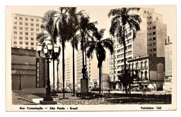 Cartao Postal - Rua Consolação - São Paulo - SP - Decada de 50