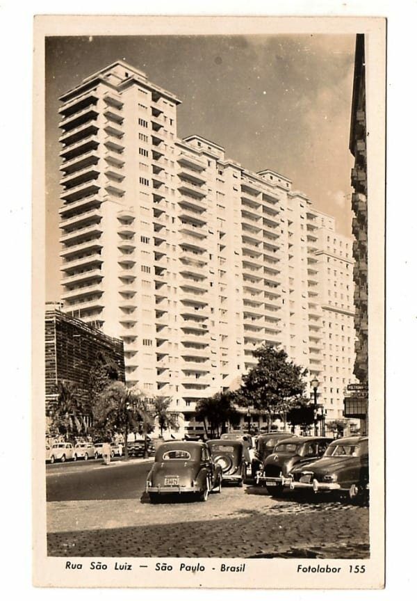 Cartao Postal - Rua São Luiz - São Paulo - SP - Decada de 50