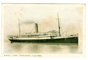 Cartao Postal Tipografico - Navio R. M. S. P. Avon - Anos 10