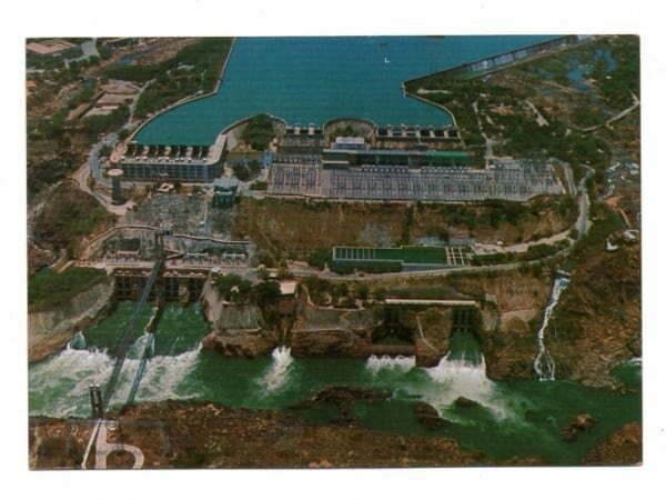 Cartao Postal - Vista Aérea das Comportas - Usina - Paulo Afonso - Bahia - Anos 1970 - Mercator