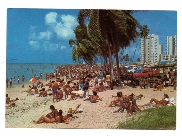 Cartao Postal - Vista Parcial Praia de Ponte Verde - Maceió - Alagoas - Anos 1980 - Mercator