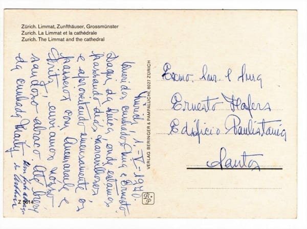 | Casa do Colecionador Cartão Postal Zurique - Suiça - Catedral- Anos 70