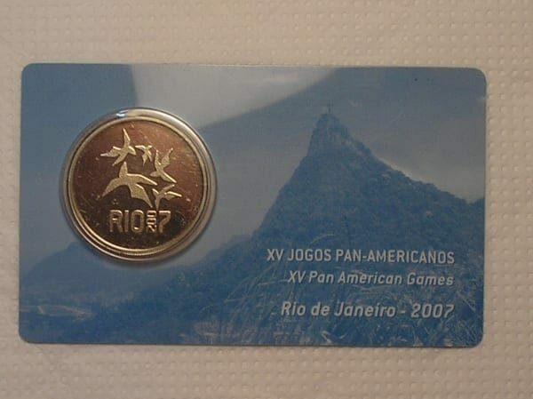 | Casa do Colecionador - Cartela Dos Jogos Pan Americanos no Rio de Janeiro) 2 Reais - 2007 - Flor De Cunho - Banco Central do Brasil