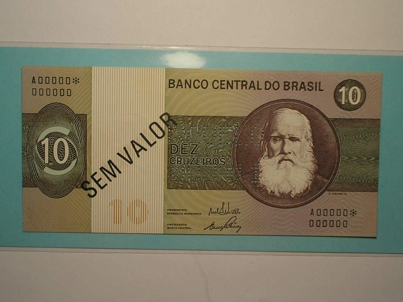 | Casa do Colecionador Cédula de Modêlo -) 10 Cruzeiros - 1970 - " Sem valor" / Flor De Estampa