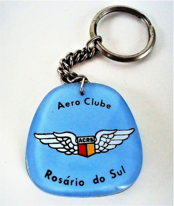 | Casa do Colecionador Chaveiro em Acrilico - Aero Clube Rosario do Sul - Anos 70 - Aviação