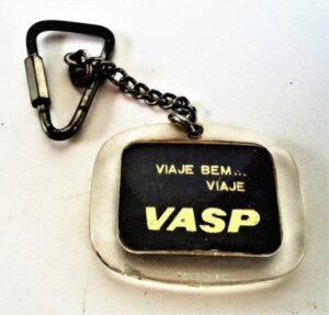 Chaveiro em Acrilico - Viaje Bem Viaje Vasp - Anos 70 - Aviação