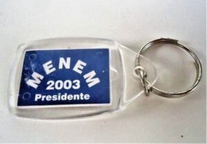Chaveiro em Plastico - Campanha de Carlos Menen a Presidencia da Argentina - 2003